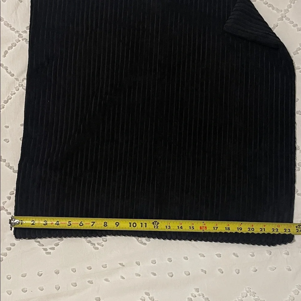 Black Corduroy Pillow Covers soft set of 2 new